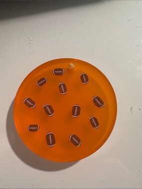 Orange Football Themed Resin Tag